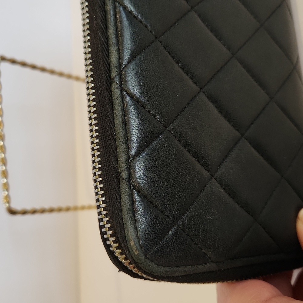 Chanel Lambskin Quilted Zip Long Wallet - Picture 6 of 13